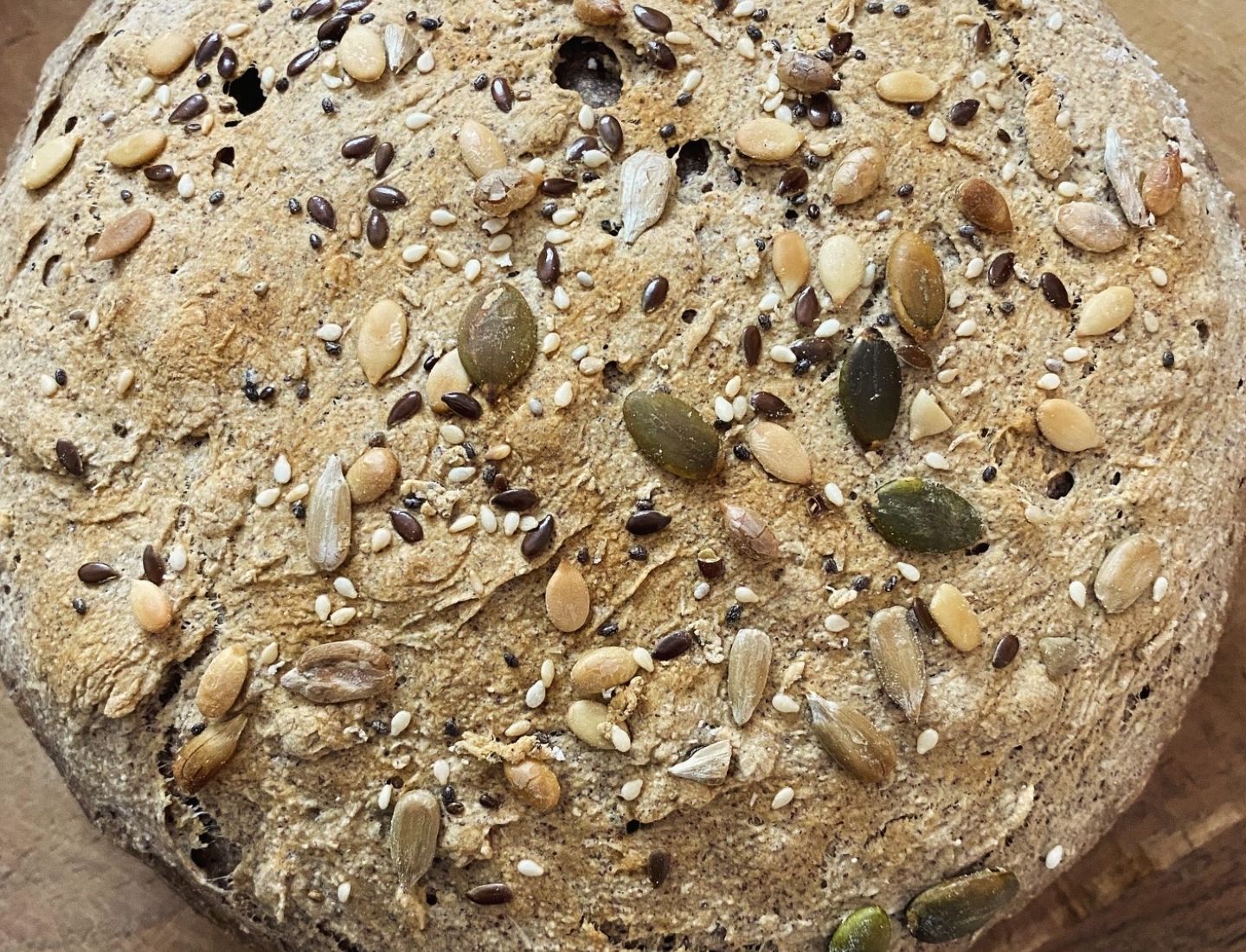 No-Knead Whole Wheat Seeded Bread